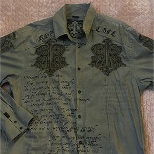 Roar Long Sleeve Button Up XXL